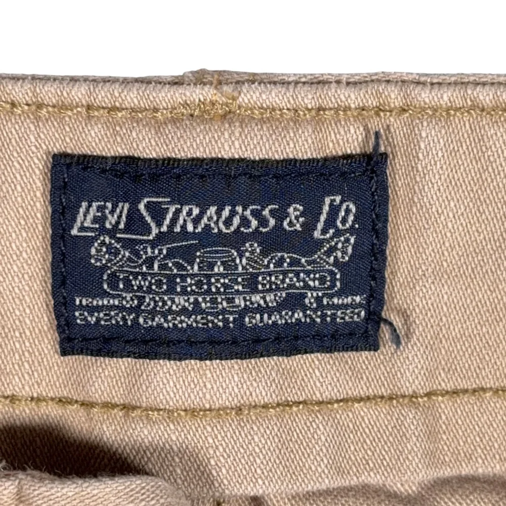 Levis Cargo Shorts Mens 36 Brown Cotton Khaki Canvas Baggy Safari White Ta b